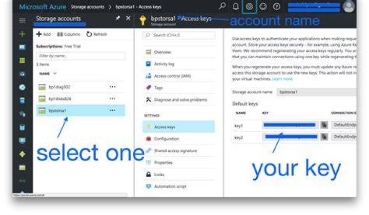 How do I access my Azure storage account?