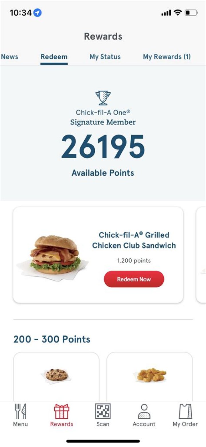 How many Chick-fil-A points do you get per dollar?