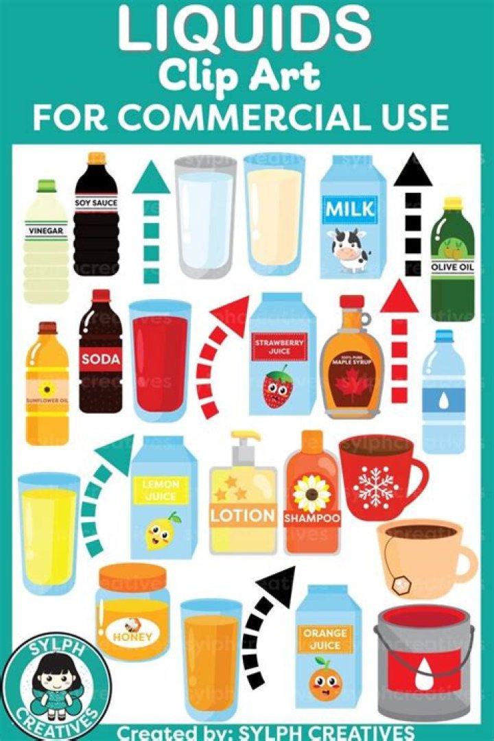 What are 10 examples of liquid?