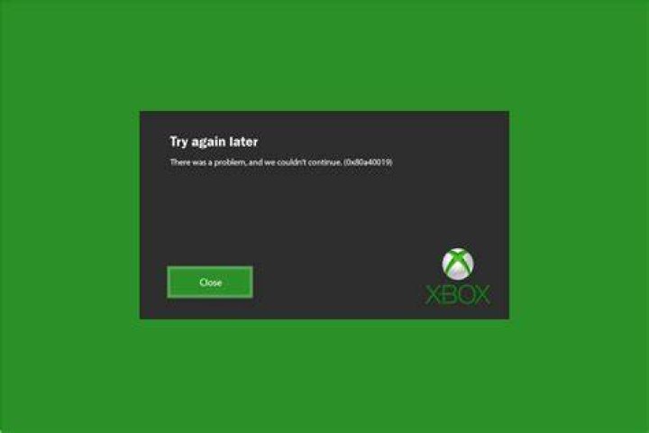 What does 0x80A40019 mean on Xbox?