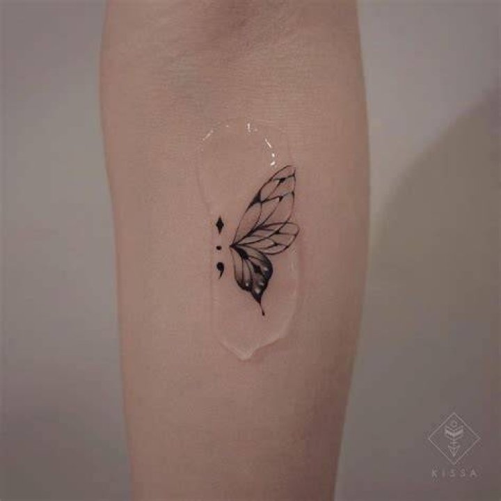 What does a semicolon butterfly tattoo mean?