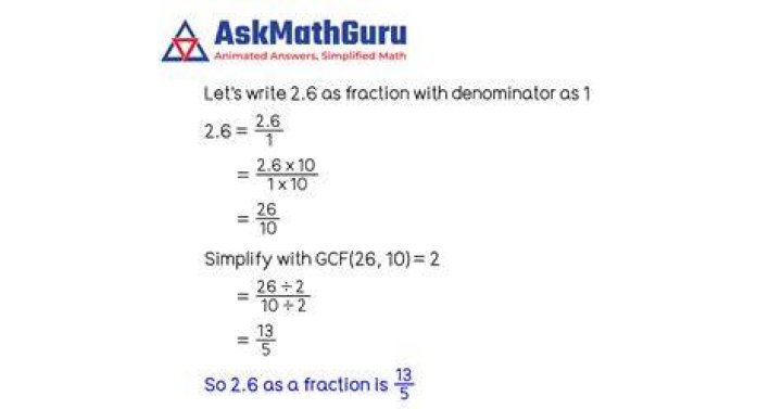 What is 2.6 as a fraction?