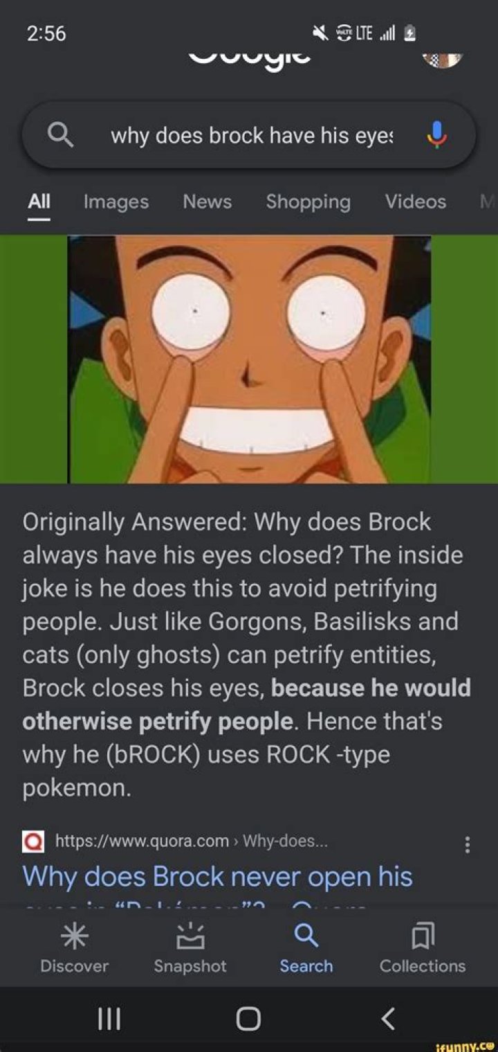 Why are Brock's eyes shut?